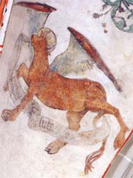 De evangelist Lucas, gesymboliseerd door de stier.